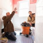 Evan Thomas Instagram – Happy Monday! Who’s ready for a new episode of @bargainblock this week? We sure are! And yes, that original floor tile stays 😉. 

#hgtv #bargainblock #homerenovation #bathroomrenovation #detroitproud #originalcharacter Detroit, Michigan