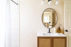 Evan Thomas Instagram - So scandi! Hope you all liked last night’s episode! It was a doozy of a house…most framing we’ve ever had to do on a reno. But man did it turn out gorgeous! Honestly one of my favorites yet…maybe my number one. 

What do you guys think? How did the Scandi vibe turn out?? Keep swiping to get a video walk through right before the open house! Special thanks to @floyddetroit for the beautiful sofa and bed!

Tile: @virginiatilecompany 
Flooring: @floorcoverings_metroeastdtw 
Countertops: @greatlakesgm 
Furniture: @floyddetroit
Kitchen sink: @strictly.sinks