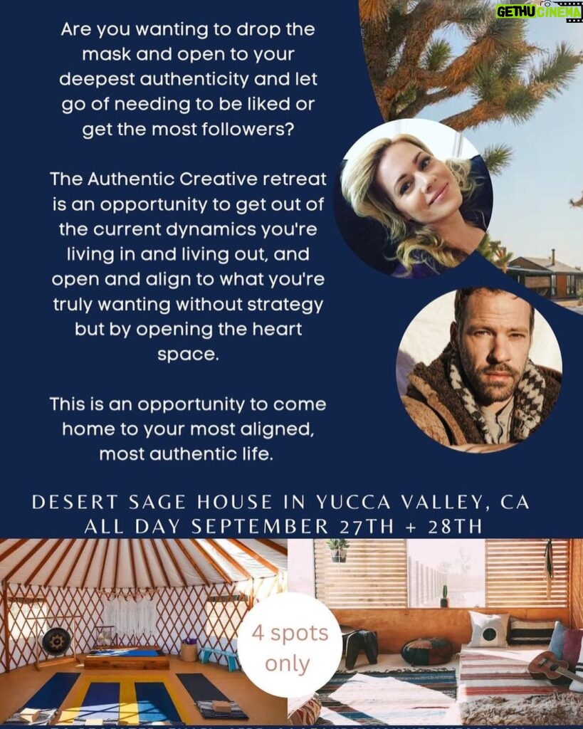 Falk Hentschel Instagram - my friend @siribaructhornton invited me to cohost her beautiful retreat in Yucca Valley. To all you creatives that feel stuck or want to expand, check this out and DM @siribaructhornton for one of the spots if you feel called.