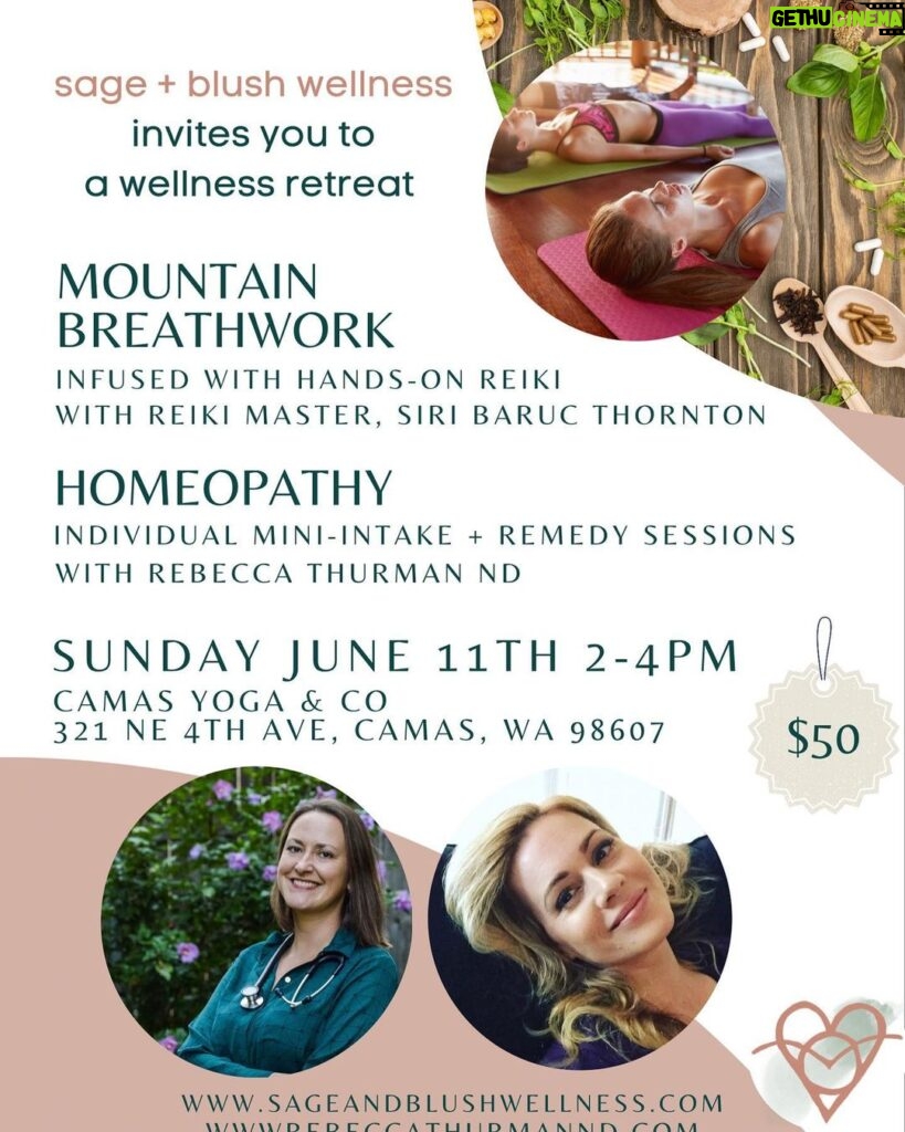 Falk Hentschel Instagram - My dear friend @siribaructhornton is coming to portland to offer a breathwork workshop. I highly encourage anyone who wants to do some deep energy work to sign up. Here are the details. Dr Becca Thurman and Mountain Breathwork/ Reiki Master, Siri Baruc Thornton are delighted to announce they are teaming up to create a mind-body tingling experience that will leave you transformed. Join us for a mini 2 hour retreat at Camas Yoga & Co (next to the movie theatre in downtown Camas) on Sunday June 11th from 2-4pm. You so deserve to come home to your full wellness. Receive the support and homeopathic guidance your body is craving. We look forward to holding a safe space for you to release, find peace, gain clarity and give your system an upgrade. Only 20 spaces available. Save your space now by sending $50. Register payment options: •PayPal: SiriBaruc@gmail.com Please use "send to friends and family" •Venmo: @Siri-Thornton Last 4 digits: 2076 •Zelle: Siribaruc@gmail.com