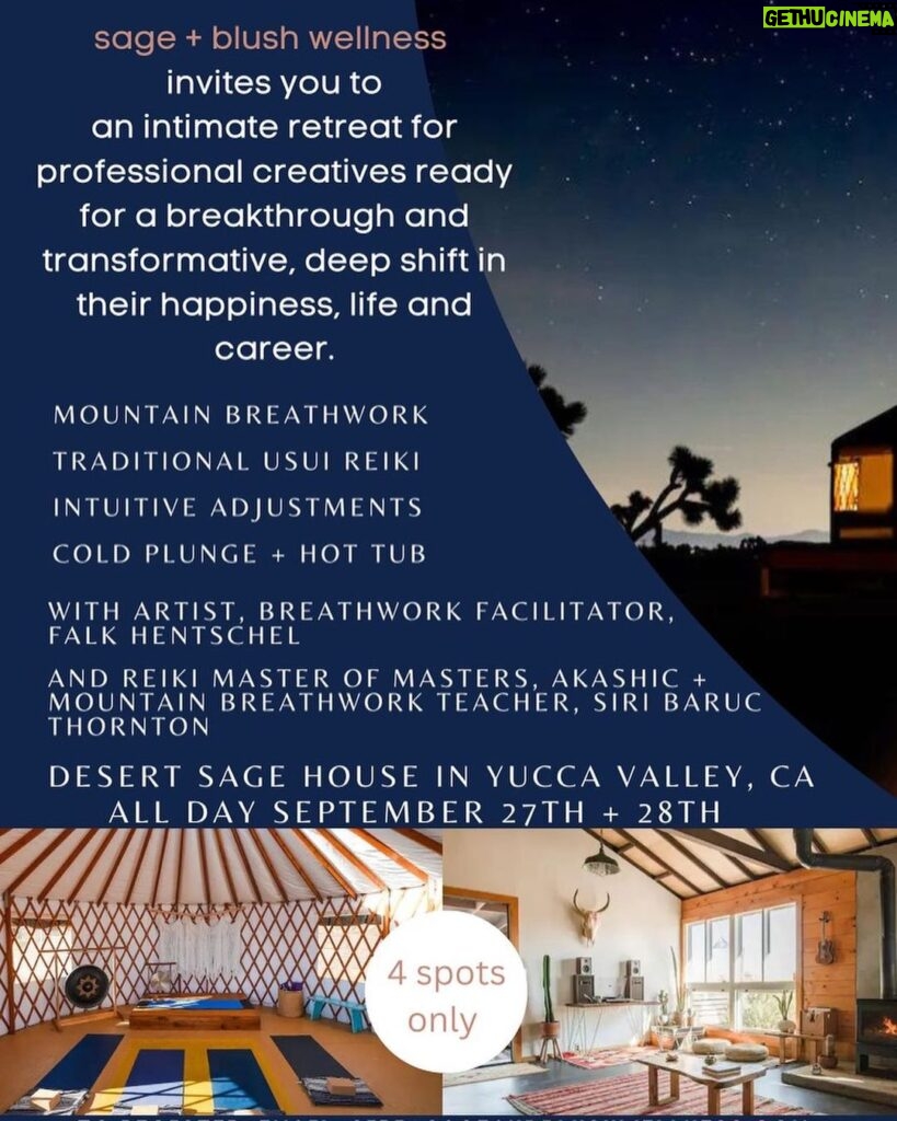 Falk Hentschel Instagram - my friend @siribaructhornton invited me to cohost her beautiful retreat in Yucca Valley. To all you creatives that feel stuck or want to expand, check this out and DM @siribaructhornton for one of the spots if you feel called.