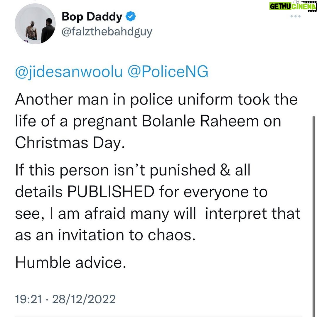 Falz Instagram - Cc @jidesanwoolu @nigeriapoliceforce