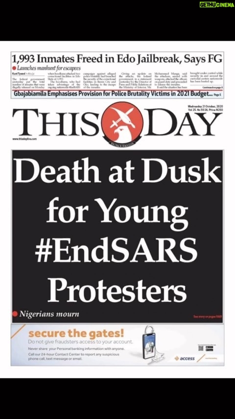 Falz Instagram - Trigger warning ⛔️ 20th of October remains a very dark day in our history. For the bravest of us that we lost on this day, 3 years ago, we will never ever forget your ultimate sacrifice. May the souls of our heroes rest in eternal peace 🕊️🤍