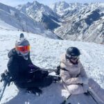 Fareed Zakaria Instagram - Two weeks ago, we climbed up to the Aspen Highlands Bowl and skied down, a first for Sofia (14) and her friend Lilly. (Omar (23) did the hike and ski twice in one day and four times in 3 days!) A wonderful experience - though the ski week ended with me taking a fall and my arm in a sling. AC separation. Not to worry, it's healing nicely. It has to, I promised to go skiing in late March with Lila (19). 🎿