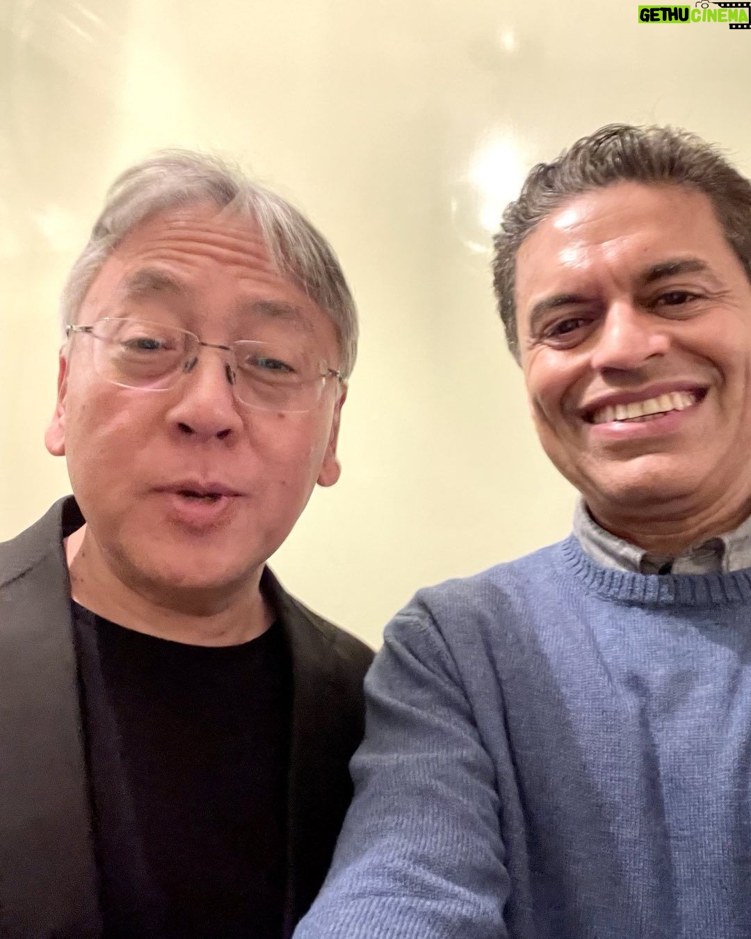 Fareed Zakaria Instagram - If I look like a fan boy, I am! It was an honor to meet one of my literary heros, Kazuo Ishiguro. Actually we met once before, when I was 26 and attended a book signing in Cambridge, MA and nervously asked for his autograph. Strangely, he did not remember! Manhattan, New York