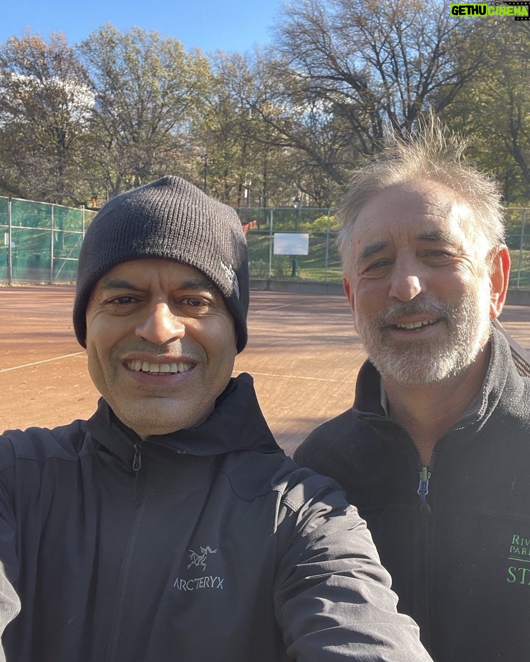 Fareed Zakaria - 1.1K Likes - Last Hurrah! Tennis at the Riverside Clay Courts. It was 27 degrees F with wind chill!