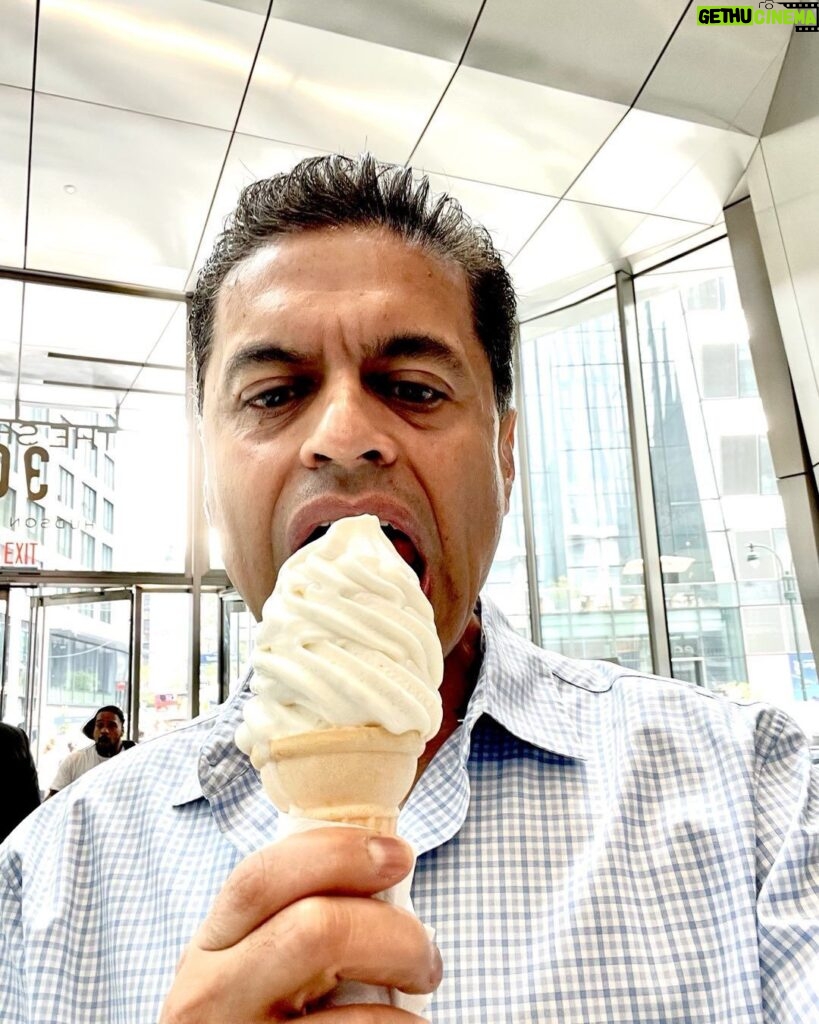 Fareed Zakaria Instagram - One of my guilty pleasures. I love soft serve ice cream - but must be from an ice cream truck on a hot day! Today qualifies!
