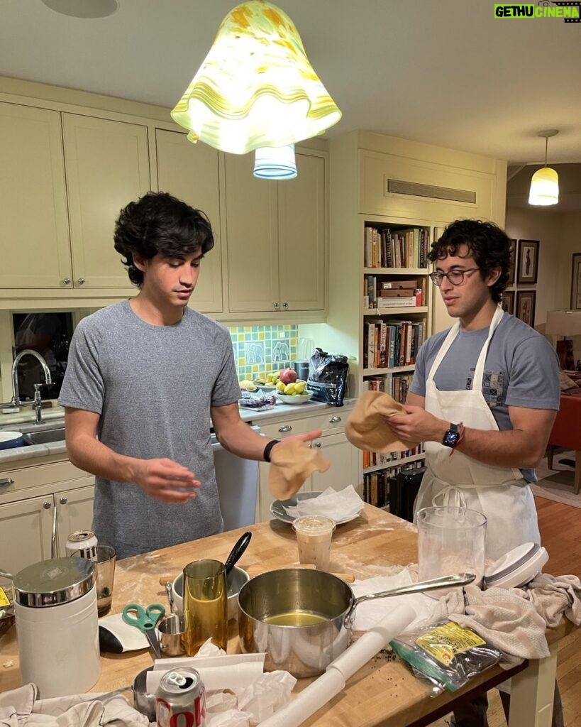 Fareed Zakaria Instagram - Omar and his friend, Rodrigo making parathas, yes it's an Indian Thanksgiving. Aren't they all?