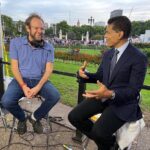 Fareed Zakaria Instagram - From Kyiv to London to cover the death of the Queen. Luckily I had with me my partner at GPS from almost the beginning, Tom Goldstone (Exec Producer). A great guy but he has had better hair days. Buckingham Palace, London England
