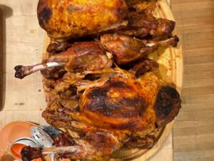 Fareed Zakaria Instagram - An Indian Thanksgiving. Tandoori turkey, turkey kebabs, cumin carrots, masala mashed potatoes, spinach paneer, and roasted sweet potato chaat.