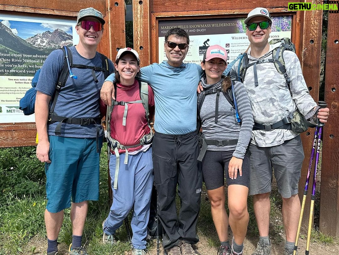 Fareed Zakaria Instagram - Last weekend was fun! Put together a wonderful show from the Aspen Economic Strategy conference and THEN, went hiking. Aspen to Crested Butte. We went 11 miles, climbed 3,000 feet to West Maroon Pass and then descended into Crested Butte. Stayed the night in Crested Butte ( an amazing town, flashback to what Colorado was like decades ago.) Then we woke up at 6 am and did it all again in reverse. Thanks to my fellow hikers and friends: Travis, Ryan, Kayla and Cassie. Was such a pleasure and blessing to do this with you. πππ Aspen, Colorado