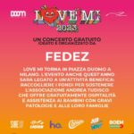 Fedez Instagram - Il mio regalo alla città di Milano @lovemi 27 Giugno Quest’anno raccoglieremo fondi per aiutare la @associazioneandreatudisco che regala accoglienza e supporto a bambini con gravi patologie e le loro famiglie. ❤️🙏🏻