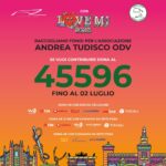 Fedez Instagram - Il mio regalo alla città di Milano @lovemi 27 Giugno Quest’anno raccoglieremo fondi per aiutare la @associazioneandreatudisco che regala accoglienza e supporto a bambini con gravi patologie e le loro famiglie. ❤️🙏🏻