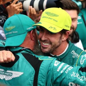 Fernando Alonso Instagram - Thanks for the champagne Miami 🍾. Great car and strategy. 4th podium of the season. We are @astonmartinf1 🟢🟢🟢🟢. #f1 #miami #astonMartin