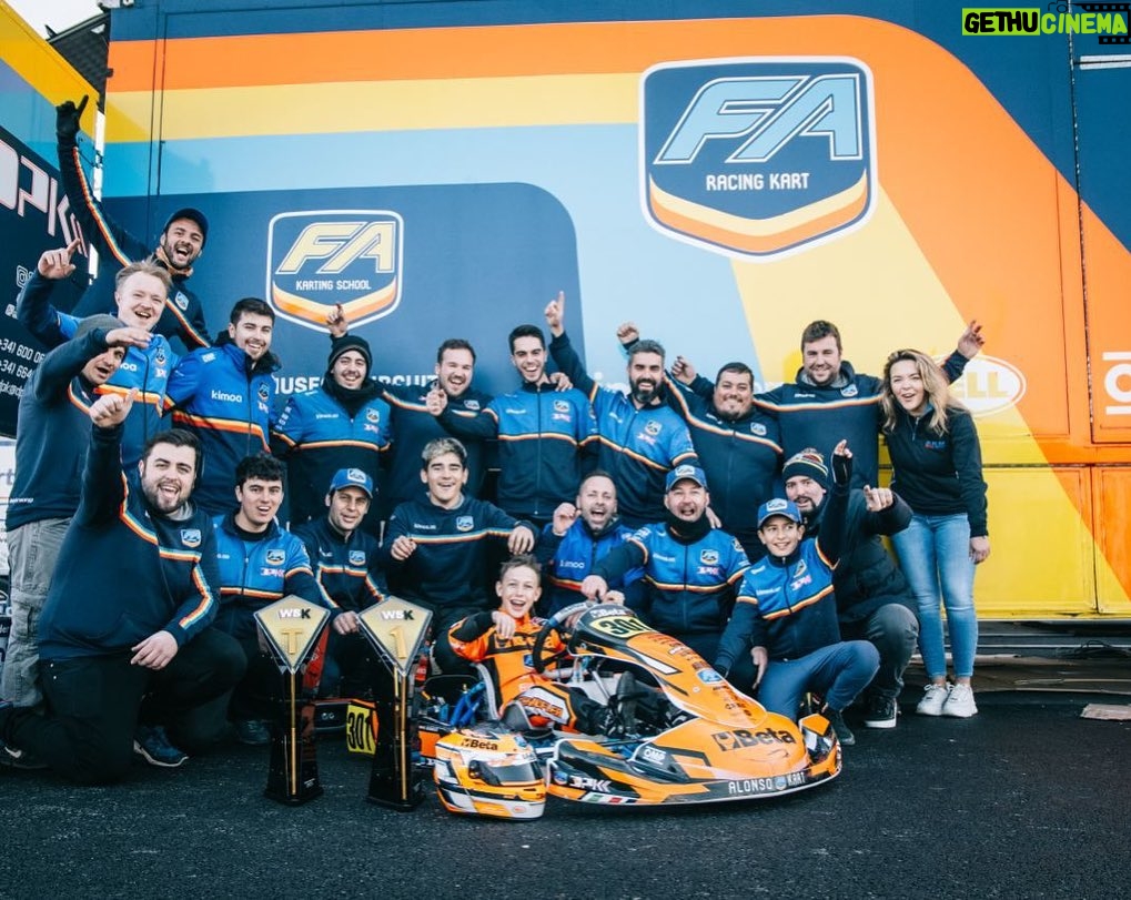 Fernando Alonso Instagram - Keep the streak going. Victory today in the WSK master series for @fa_alonsokart and @dpkracing . Bravo @niklas_schaufler 🥇. #FAkart #dpkracing #karting