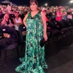 Fifi Abdo Instagram - شكراً مي رضوان علي فستاني الصيفي الجميل ده كل الكوليكشن الصيفي بتاعك رائع و شكراً لصالون محمد الصغير علي الشعر و المكياج 💚💚💚💚💚 @mai_radwan_mytass @alsagheersalons