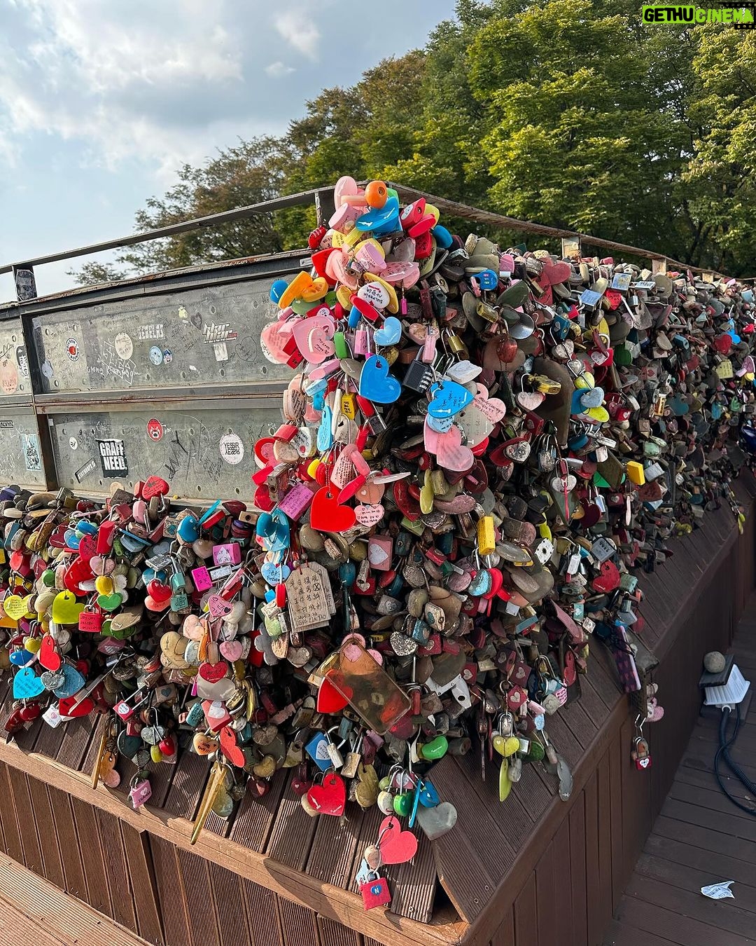 Flavia Pavanelli Instagram - Nenhuma legenda descreve quando nossa alma é abraçada pelo lugar em que visitamos. Aqui me sinto assim. A Coreia tem sido surpreendente 🔒💘 @elausabrasil, obrigada por cada experiência Namsan & N Seoul Tower