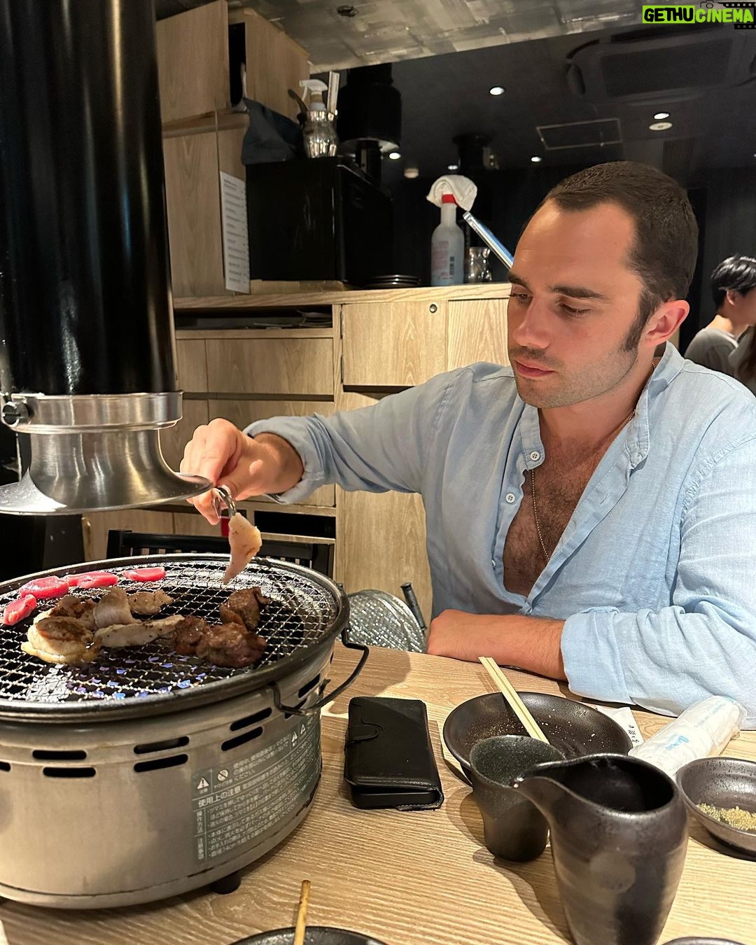 Florence Pugh Instagram - Things we learnt on our day in Tokyo.. Toby wore black jeans and regretted it. Hot. I’m finding it hard to say no to the clothes. The trees are magical and look like they can talk. It wouldn’t surprise me if you told me they can. The food is literally bursting at the seams with flavour. All I need for breakfast, lunch and dinner is dumplings. The fruit here doesn’t taste like fruit, it’s fruit squared. If I could hand deliver a single grape (oh my god the grapes here 😱) to everyone I would but I can’t and they’ll probably squish in the travel. I need another suitcase because I can’t leave things behind at the stalls. I packed wrong. High waisted jean shorts- nope. Next time= more floaty floaty things. The people here are the kindest and the purest. I want to cuddle everyone but I won’t because even though they’re kind I’m also a stranger. If there’s a gap in the buildings, you know they’ll build a cute adorable Polly pocket building that fits perfectly. I want to bathe in noodles. We cooked some hearts and some cocks and called it a night. Jet lag. Is. A. Bitch. Nothing a grape can’t fix.