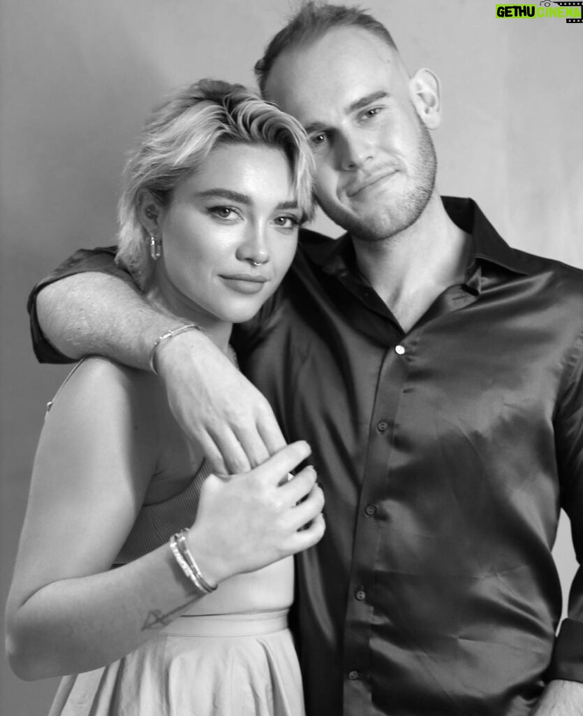 Florence Pugh Instagram - I’ve been locked to this boy for 15 years of friendship, it only feels appropriate to connect ourselves with something as special as this @tiffanyandco bracelet. In honour of what this was designed for, we’re locked with the best kind of love. #tiffanyandco #lockwithlove #tiffanypartner Thank you @babskymakeup for not only taking the time to do my face but also taking the beautiful pictures. Theo and I I’m sure will be framing and hanging above the mantelpiece. Duh.
