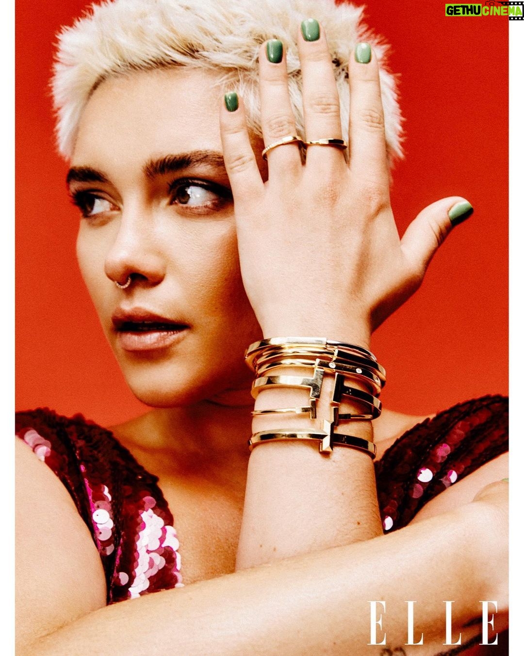 Florence Pugh Instagram - To be given not only a cover but awarded ‘The British Icon’ by Elle Style Awards was not how I expected my summer to end. It was a piece I was really able to reflect and appreciate all those that had pushed me forward, protected, supported, followed, encouraged to get me to where I am now and to be able to be who I am now. I was thrilled to have @jodiesmith interview me, where we discussed it all. Where she was being not only full interviewer at work on zoom but also full mum at work at the same time. Another reason why I’m not surprised I bow down to her and her greatness so easily! To the crew that filled the studio with humour and light during that shoot at a very strange time for all, thank you. The strikes have been important but hard on not only those who it is for, but all who are affected around it. Thank you for talking and sharing and laughing on that day. It was a fulfilling day during a weird time and I thoroughly appreciated you all. Big love and shout out to @dannykasirye, a photographer who I can only hope of working with again and again. He just.. got me. And it. And yeah, he’s fucking fab. Thank you team! You were incredible. Stylist- @jennedykennedy Makeup- @babskymakeup Hair- @peterluxhair Nails- @michelleclassnails Creative director- @tom_houseofusher Fashion director- @avrilmair