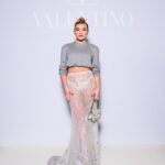 Florence Pugh Instagram - The Valentino family was full of so much love and art and passion this weekend. And ended with a big jacket potato last night. Win. And MAMA got to come!! 2nd fashion show ever and she stole the evening. Always does! Thank you to all at @maisonvalentino for inviting me, @pppiccioli I’ll never stop being amazed by your eye for shapes and colours. To another FABtastic weekend. #valentino #BlackTie #mumlooksreallycute First two slides by @sgpitalia