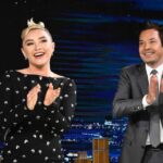 Florence Pugh Instagram - My first time. A wonderful time. @fallontonight was such fun and can’t thank the audience enough for being so kind and encouraging. I’m so glad you won that ICE CREAM! I hope you all enjoyed hearing about our new movie @agoodpersonmov, please go check it out this Friday! Thank you @jimmyfallon for having me, was so epic to see what you do so well up and close. And all those behind the curtain, what a well oiled fun show you run. Pics by @toddowyoung ❤️