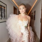 Florence Pugh Instagram - It was a total joy to attend the @bifa_film awards last night. There was so much new talent and old talent in one room. It’s always dreamy celebrating British Film. It’s how I started and where I feel at home, thank you so much for having us and to all those nominated AND those who won- CONGRATULATIONS. This dress has been on our minds ever since we first saw her. Thank you @rodarte, @kateandlauramulleavy you are unbelievably talented and unbelievably kind. @tiffanyandco on my fingers, wrists and lobes… always a pleasure sparkling in your items. And these amazing photos by @mashamel!! Thank you!!
