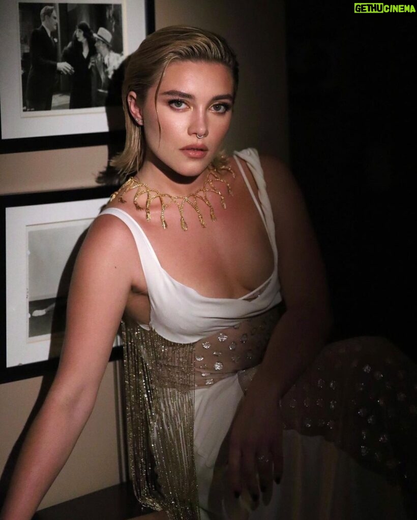 Florence Pugh Instagram - Loved attending the Govenors Awards the other night, I know I’m late but this dress is divine and I can’t get over it. It takes a village! @victoriabeckham @tiffanyandco @rebeccacorbinmurray @peterluxhair @babskymakeup @colorbymattrez