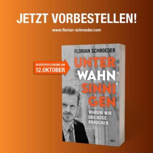 Florian Schroeder Instagram - Liebe Leute, 
es gibt was Neues und ich bin sehr glücklich darüber: Am 12. Oktober erscheint mein neues Buch „UNTER WAHNSINNIGEN. Warum wir das Böse brauchen.“ Es sind Geschichten von Menschen, mit denen keiner redet. Ich war im Knast, in der Psychiatrie, ich habe Nazis getroffen, Klimaaktivistwn der Letzten Generation und NATO-Soldaten. Ich habe Menschen getroffen, die als Böse gelten und mich gefragt: warum kennen wir nur noch Gut und Böse, Freund und Feind - und wie kommen wir da raus? Antworten im Buch! Jetzt vorbestellen! #unterwahnsinnigen #buch #gut #böse