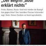 Florian Schroeder Instagram - Dieses Gespräch in der @taz.die_tageszeitung an diesem Wochenende bedeutet mir viel: ich versuche darin zu erklären, warum wir die Taten der Hamas als menschlich anerkennen müssen und nicht als böse - und warum wir so das Ausmaß der Grausamkeit erst wirklich erkennen können. Außerdem zeige ich, warum die größten Abgründe nicht in anderen, sondern immer in uns selbst liegen. Bin gespannt, was Ihr dazu sagt. Link in Bio. #unterwahnsinnigen #buch #gutundböse #böse Berlin