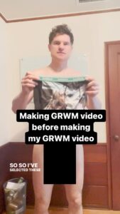 Flula Borg Instagram - tag someone who is also having a pants or a shirt #GRWM