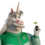 Flula Borg Instagram - hallo it is me jeff the unicorn! it was SO fun to explore the land of #luck together with many wunderbar actors und director peggy holmes! streams it exklusive NOW on @appletvplus and you can also meet my lover babe (@janefonda) the wunderbar sam (@livevamaria), bob the cat (@simonpegg) und many more!! see you there! 🦄!!