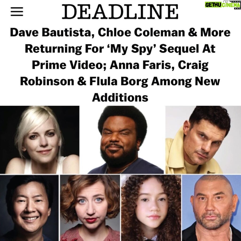 Flula Borg Instagram - SO excite to be apart of this onsomble!! #MySpyTheEternalCity Repost @deadline: Prime Video has secured the return of Dave Bautista (Knock at the Cabin), Chloe Coleman (Avatar: The Way of Water), Kristen Schaal (What We Do in the Shadows), Ken Jeong (The Afterparty) and others for their My Spy sequel, My Spy: The Eternal City. Among the new additions to the ensemble in the second installment are Anna Faris (Mom), Craig Robinson (The Office) and Flula Borg (Pitch Perfect: Bumper in Berlin).