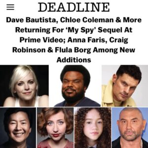 Flula Borg Instagram - SO excite to be apart of this onsomble!! #MySpyTheEternalCity

Repost @deadline: Prime Video has secured the return of Dave Bautista (Knock at the Cabin), Chloe Coleman (Avatar: The Way of Water), Kristen Schaal (What We Do in the Shadows), Ken Jeong (The Afterparty) and others for their My Spy sequel, My Spy: The Eternal City. Among the new additions to the ensemble in the second installment are Anna Faris (Mom), Craig Robinson (The Office) and Flula Borg (Pitch Perfect: Bumper in Berlin).