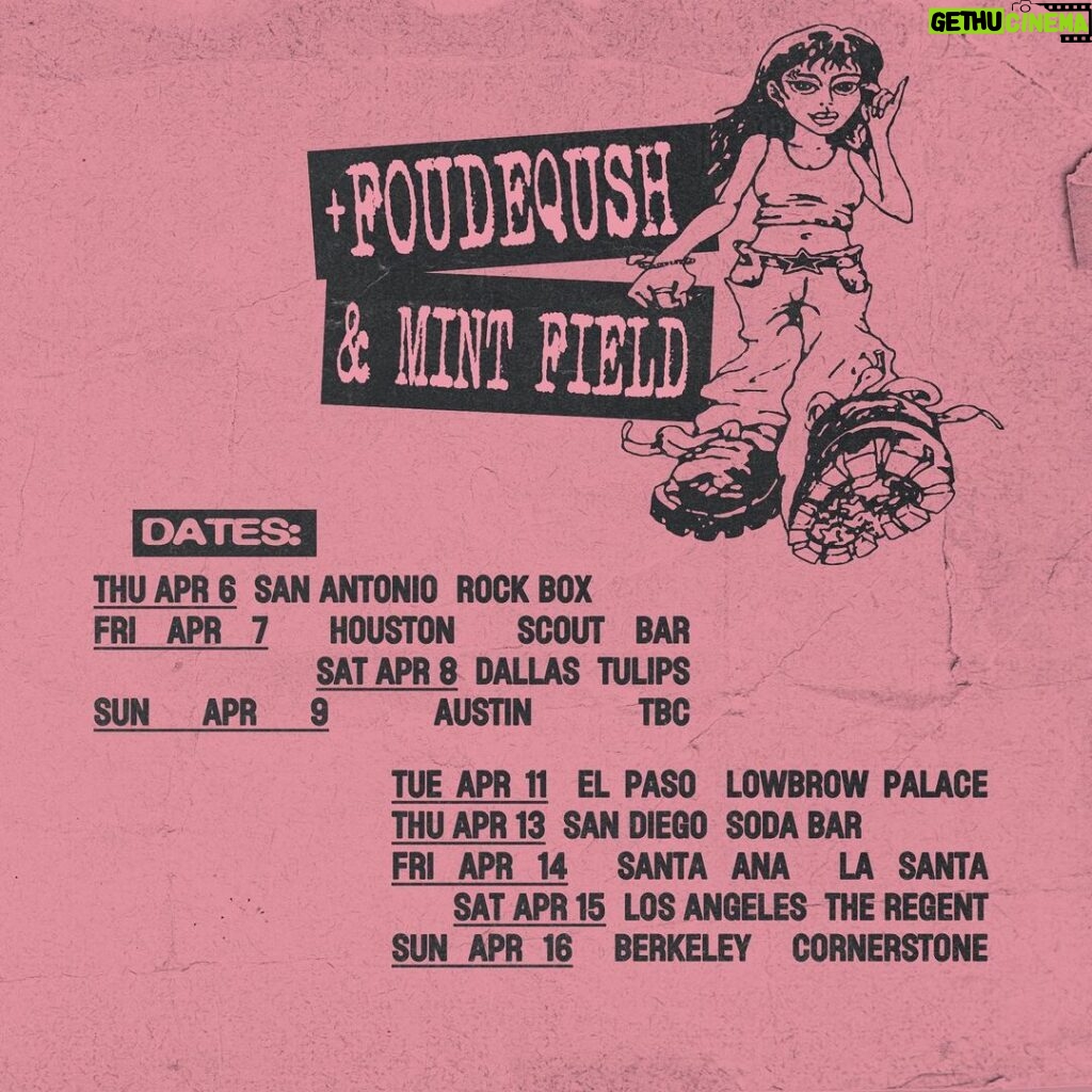 Foudeqush Instagram - mi primer tour en US ✮ ✮ ✮ waooooo junto a mi bb @girlultra y @mintfieldband ! tickets disponibles la próxima semana 💋