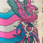 Fox Fisher Instagram - Drop a 🏳️‍⚧️🏳️‍⚧️🏳️‍⚧️ for trans rights. This screen print is on pages from books donated by my friend @matthew_nt who lost respect for the author. I only printed a small first edition, so had the opportunity to redraw it for the 2nd batch. This feels empowering to create 🏳️‍⚧️🌟 #trans #transrights #transart #transartist #harrypotter #lgbt #lgbtq🌈 #queerart #transgender #transisbeautiful