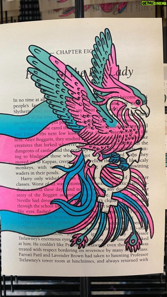Fox Fisher Instagram - Drop a 🏳️‍⚧️🏳️‍⚧️🏳️‍⚧️ for trans rights. This screen print is on pages from books donated by my friend @matthew_nt who lost respect for the author. I only printed a small first edition, so had the opportunity to redraw it for the 2nd batch. This feels empowering to create 🏳️‍⚧️🌟 #trans #transrights #transart #transartist #harrypotter #lgbt #lgbtq🌈 #queerart #transgender #transisbeautiful