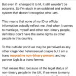 Fox Fisher Instagram - Non-binary people have always existed and deserve to have the same rights as everyone else. I wrote this about my partner @uglastefania getting protest married. Thanks to everyone who made the day special. Full wording here: https://metro.co.uk/2023/11/28/partner-protest-wedding-cant-real-thing-19888865/ #trans #nonbinary #lgbt #t4t