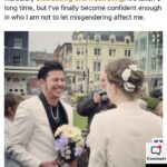 Fox Fisher Instagram - Non-binary people have always existed and deserve to have the same rights as everyone else. I wrote this about my partner @uglastefania getting protest married. Thanks to everyone who made the day special. Full wording here: https://metro.co.uk/2023/11/28/partner-protest-wedding-cant-real-thing-19888865/ #trans #nonbinary #lgbt #t4t