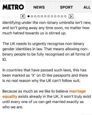 Fox Fisher Instagram - Non-binary people have always existed and deserve to have the same rights as everyone else. I wrote this about my partner @uglastefania getting protest married. Thanks to everyone who made the day special. 

Full wording here: https://metro.co.uk/2023/11/28/partner-protest-wedding-cant-real-thing-19888865/ #trans #nonbinary #lgbt #t4t