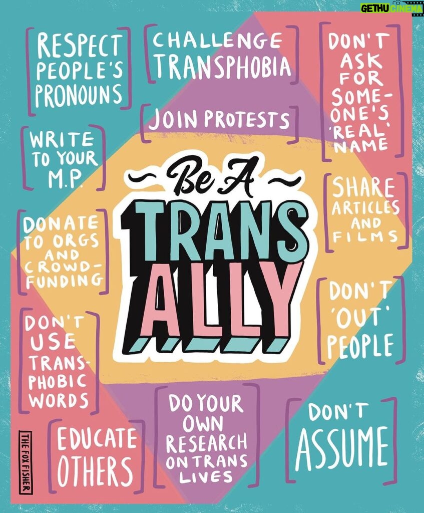 Fox Fisher Instagram - It’s more vital than ever to stand beside our trans siblings. Here are a few actionable steps you can take: 1️⃣ Challenge Everyday Transphobia: It can take many forms – from offensive jokes to discriminatory practices. Don't let it slide. Speak up, educate, and set an example. 2️⃣ Join Protests: Stand in solidarity at rallies and protests. Make your voice heard and show your support for trans rights visibly and actively. 3️⃣ Respect Pronouns: It's simple yet so powerful. Use the correct pronouns — it's a basic sign of respect and recognition of a person's identity. 4️⃣ Write to Your MP: Ask them about their stance on trans rights. Urge them to support legislation that protects and uplifts the trans community. 5️⃣ Don't 'Out' People: Respect the privacy of trans people. It’s not your place to disclose someone’s trans status unless they have given you explicit permission. 6️⃣ Never Assume: Gender identity can't be determined by how someone looks or sounds. Don't make assumptions — ask and respect their self-identification. Remember, being an ally involves continuous learning and understanding. Let's create a world that respects and celebrates diversity in all its beauty 🏳️‍⚧️🌟 #transart #trans #lgbtart #lgbtqia #queer #ally