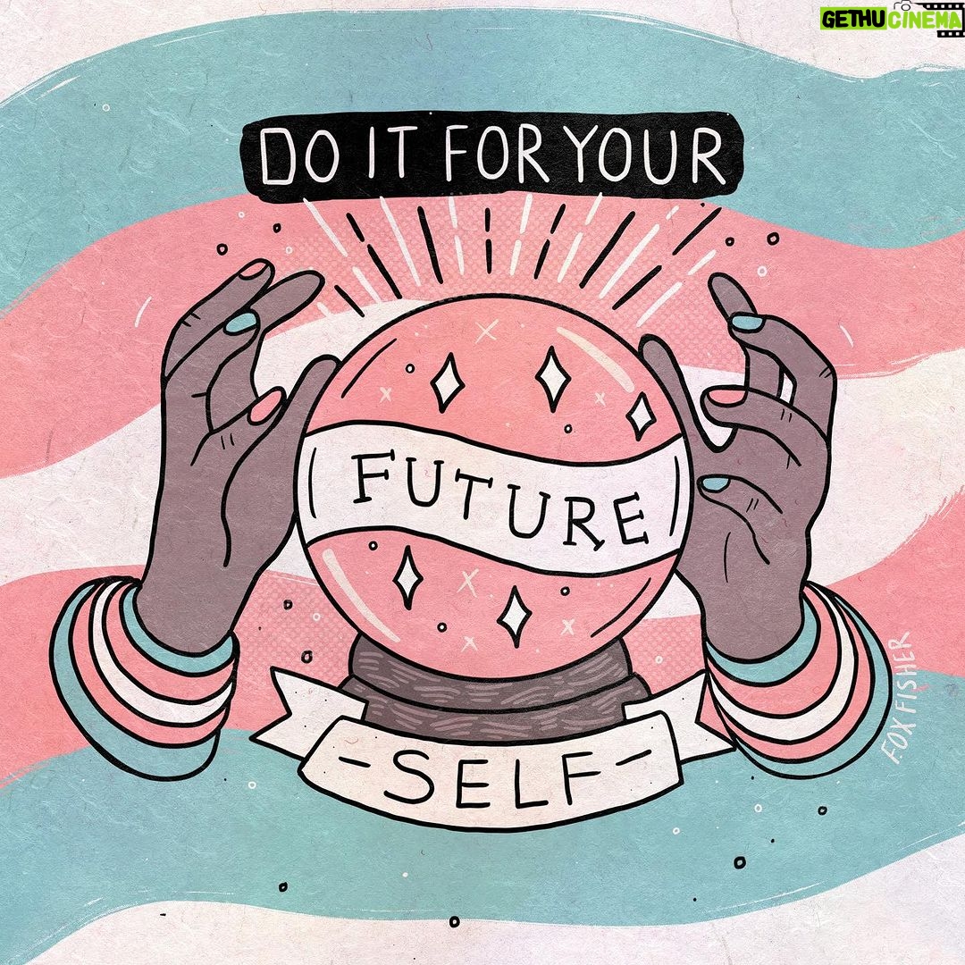 Fox Fisher - 4.4K Likes - Hey there, beautiful souls! 🏳️🌈🎉 I don’t know who needs to hear this but it’s never too late to bloom into who you truly are. 🌸🦋
Start carving out your path and do it for your future self. 🌟 Because that future self is counting on you to make choices that will lead to happiness and fulfilment beyond your imagination.
So, let's shake off any doubts, embrace our individuality, and trust the journey. 💪🏽🏳️🌈 Remember, in this vast, diverse universe, there's only one you. Make it count. 💕🎨
#LGBTQIA #QueerArt #TransArtist #NonBinary #DoItForYourFutureSelf #NeverTooLate #HappinessIsAChoice