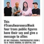 Fox Fisher Instagram - Being a trans ally is about fostering environments that celebrate trans lives rather than merely tolerating. Trans people require more than fundamental rights. Awareness of trans issues is what helps an ally to be more accurate when taking action; dismantling stereotypes, and debunking bias. 🏳️‍⚧️✨ Had a great chat with @niccrosara @divamagazine alongside@evaech0 @itsparismunro @ki.sces for #transawarenessweek #trans #nonbinary #lgbtq🌈 #transmasc #transrights