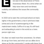 Fox Fisher Instagram - Being a trans ally is about fostering environments that celebrate trans lives rather than merely tolerating. Trans people require more than fundamental rights. Awareness of trans issues is what helps an ally to be more accurate when taking action; dismantling stereotypes, and debunking bias. 🏳️‍⚧️✨ Had a great chat with @niccrosara @divamagazine alongside@evaech0 @itsparismunro @ki.sces for #transawarenessweek #trans #nonbinary #lgbtq🌈 #transmasc #transrights