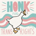 Fox Fisher Instagram – Honk if you support trans lives 🏳️‍⚧️✨ 

On that note, checkout the art of @nug00seillustrations who is a disabled trans artist who creates goose themed paintings. 

#trans #transartist #lgbtart #queerartist #nonbinary