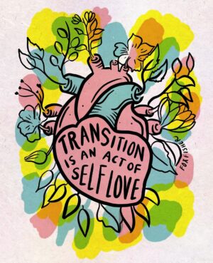 Fox Fisher Instagram - Only you know what’s best for you and sometimes that’s a process of elimination - Transition means something different to each person on a journey. May your days be filled with love, connection and joy 🏳️‍⚧️✨