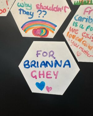 Fox Fisher Instagram - Trans and non-binary people are not a threat to anyone else’s identity (and deserve to thrive) 🏳️‍⚧️✨ Add to this wall at @queerbritain 

#trans #lgbtqia #transrights #nonbinary #queer