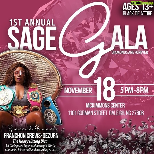 Franchon Crews Dezurn Instagram - Can’t wait to celebrate with @sage.inc at Their Sold Out 1st Annual Gala. Thank You For Having Me A Part Of This Special Night.