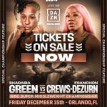 Franchon Crews Dezurn Instagram - 🎟 On Sale Now LINK IN BIO 🎟 December 15th Orlando, Fl @cariberoyaleorlando @wbcboxing world title fight Live On @daznboxing Presented By @mostvaluablepromotions @jakepaul #PaulAugust #CrewsDezurnGreen #GreenCrewsDezurn #Dazn