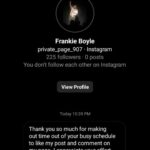 Frankie Boyle Instagram - Obviously, this isn’t me. If you pushed me, I’d say it’s someone whose endgame involves emptying a bin bag of your body parts outside a Welcome Break on the M4 in the dead of night.